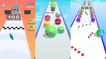 Number Dash vs Ball Run 2048 vs Ball Merge 2048 3 in one Gameplay Run & Merge