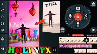 How To Edit Happy Holi Wishing Amazing Background Change Video In Kine master | Holi Editing VFX screenshot 4