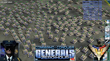 USA Boss 1vs7 Random Generals | Command & Conquer Generals Zero Hour