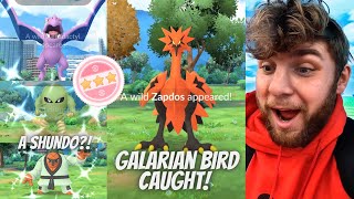 ✨I CAUGHT A Galarian Bird and I Almost Got A SHUNDO in Pokemon Go!✨