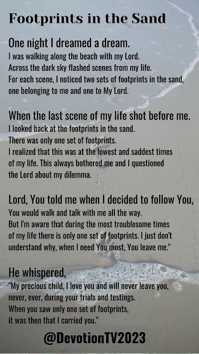 🙏✝️ FOOTPRINTS IN THE SAND(@DevotionTV2023) #footprints   #footprintsinthesand  #god  #devotiontv