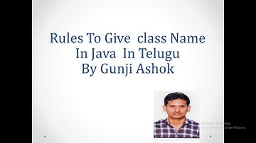 Introduction to Identifier in Java  In Telugu By  Gunji Ashok
