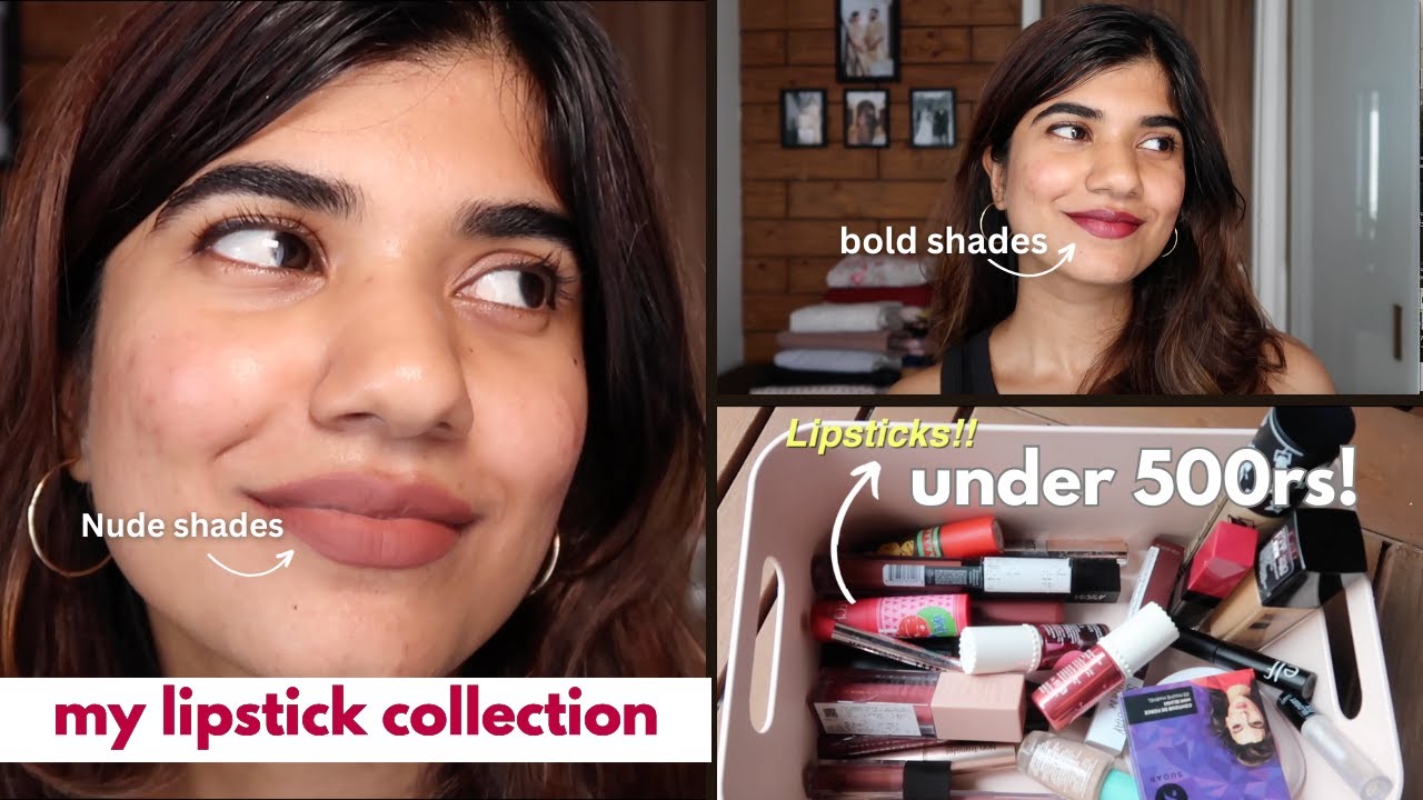 My everyday shades ♥️ Minimal lipstick collection | Lipsticks for Indian skin tone - Under 500 Rs|