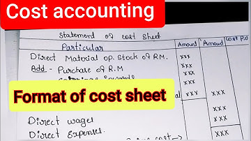 Statement of cost sheet format. Bcom BBA