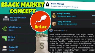 THE BLACK MARKET CONCEPT & IDEAS IN BITLIFE | Fake IDs & more | Bitlife