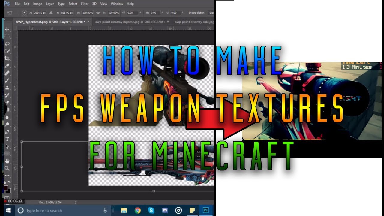 How To Make FPS Weapon Textures For Minecraft | CSGO, COD, etc - YouTube