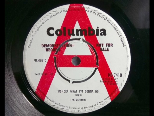 THE ZEPHYRS - Wonder What I'm Gonna Do - COLUMBIA DB 7410 - UK Nov 1964 Mod Beat Dancer Shel Talmy 