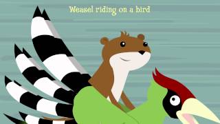 Weasel Riding On A Bird Lyric Video - Parry Gripp & Nathan Mazur