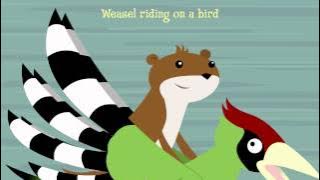 Weasel Riding On A Bird Lyric Video - Parry Gripp & Nathan Mazur