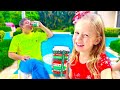 ناستيا يقلد بابا طوال اليوم! فيديوهات مضحكة للأطفال