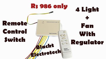 Wireless Remote Control Switch (Blackt Electrotech) for 4 Lights and 1 Fan with Speed Regulation
