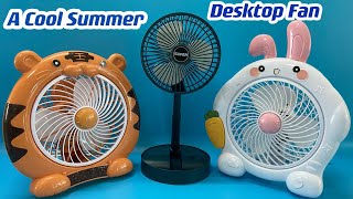 Mini Desktop Fan - A Cool Summer , Strong wind，Bass motor|unboxing & Reviews
