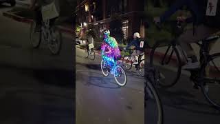 🌈 #Rainbow man #riding his steed at @eastbaybikeparty 🌈 🚲