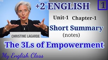 The 3Ls of Empowerment Summary| in English| inMalayalam| speech| notes| Chapter1| Unit1|Christmas