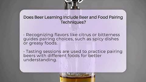 Does Beer Learning Include Beer and Food Pairing Techniques? - The Pint Guy