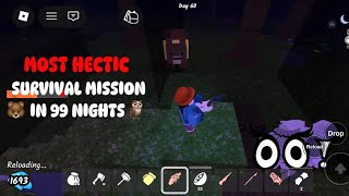 MOST HECTIC SURVIVAL MISSION IN 99 NIGHTS IN THE FOREST #99nightsintheforest #bear #chiblox #roblox 