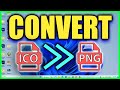 How to convert png to ico without losing quality  no software 