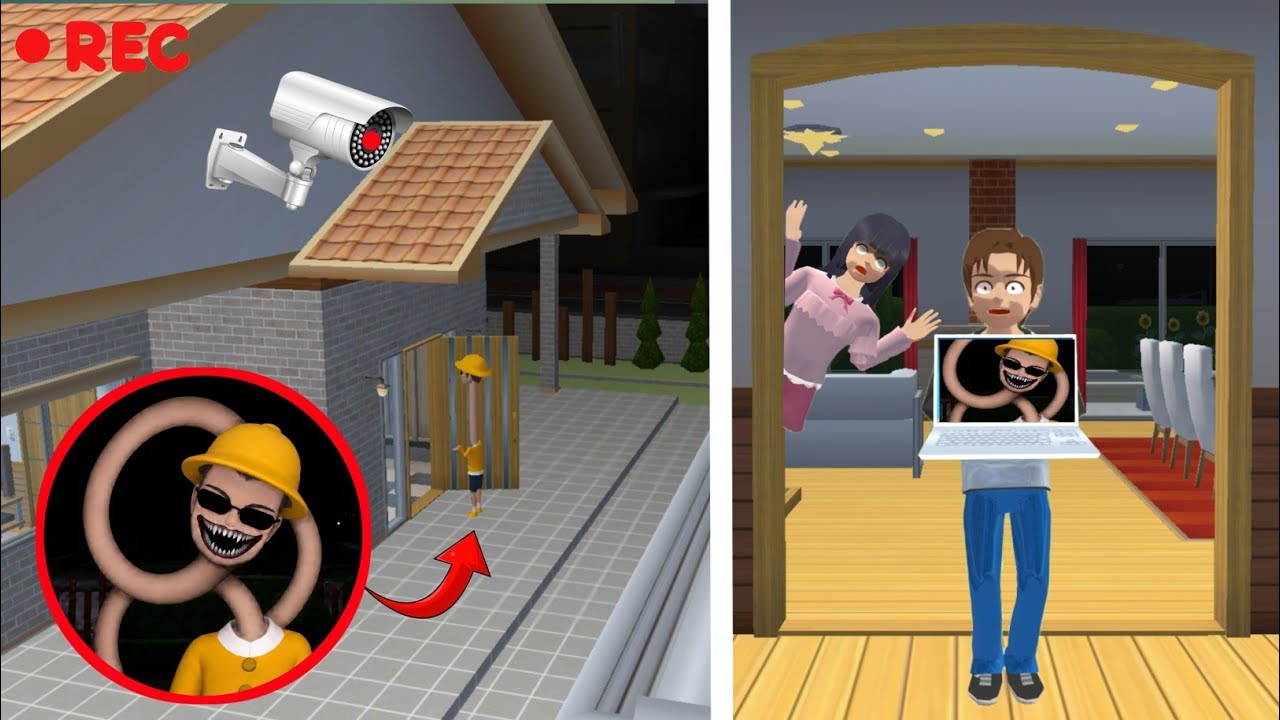 CCTV Yuta Mio Melihat Penampakan Hantu Leher Panjang Di Depan Rumah Nya Sakura School Simulator