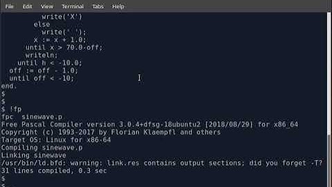 Pascal Program to draw a Scrolling Sine Wave.