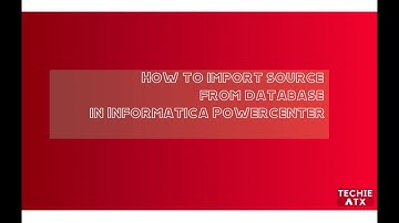 Informatica - Import source from database table