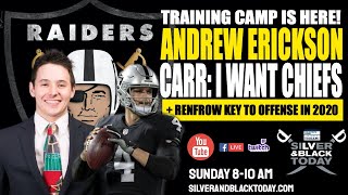 Las vegas raiders news, radio show, training camp, fantasy football,
nfl derek carr raiders, andrew erickson pff, fant...