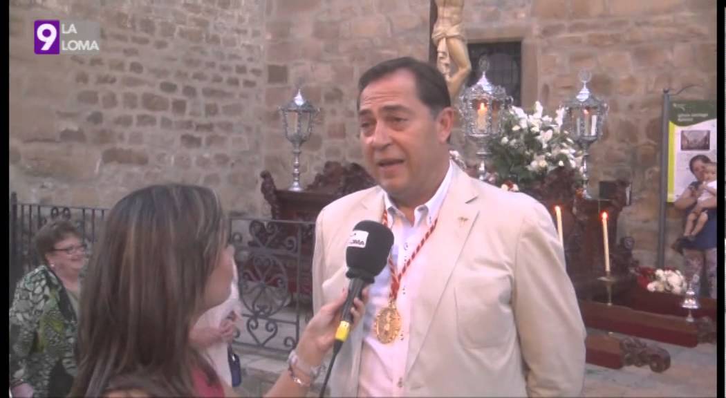 Fiestas del Señor de Begíjar 2015 · Ofrenda floral, trova Santo Reino y globos de seda