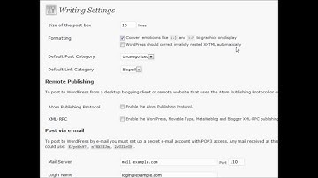 WordPress Tutorials Writing Settings Vid 17 by Purple Turtle