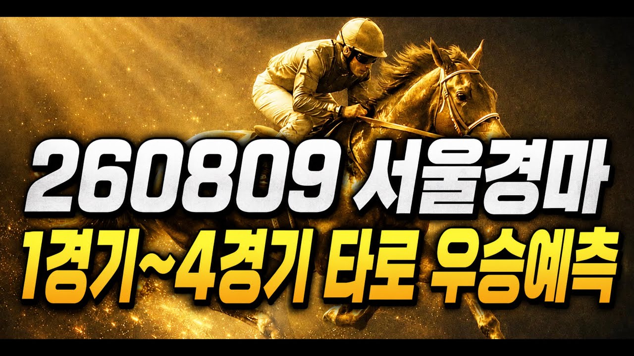 [현직 타로마스터] 260809서울경마 1경주~4경주 우승예측 경마 타로