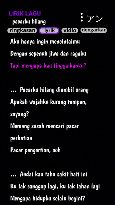 Download lagu pacarku hilang (lirik lagu) trend tiktok #masukberanda