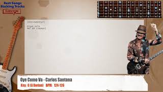 🎸 Oye Como Va - Carlos Santana Guitar Backing Track with chords and lyrics chords