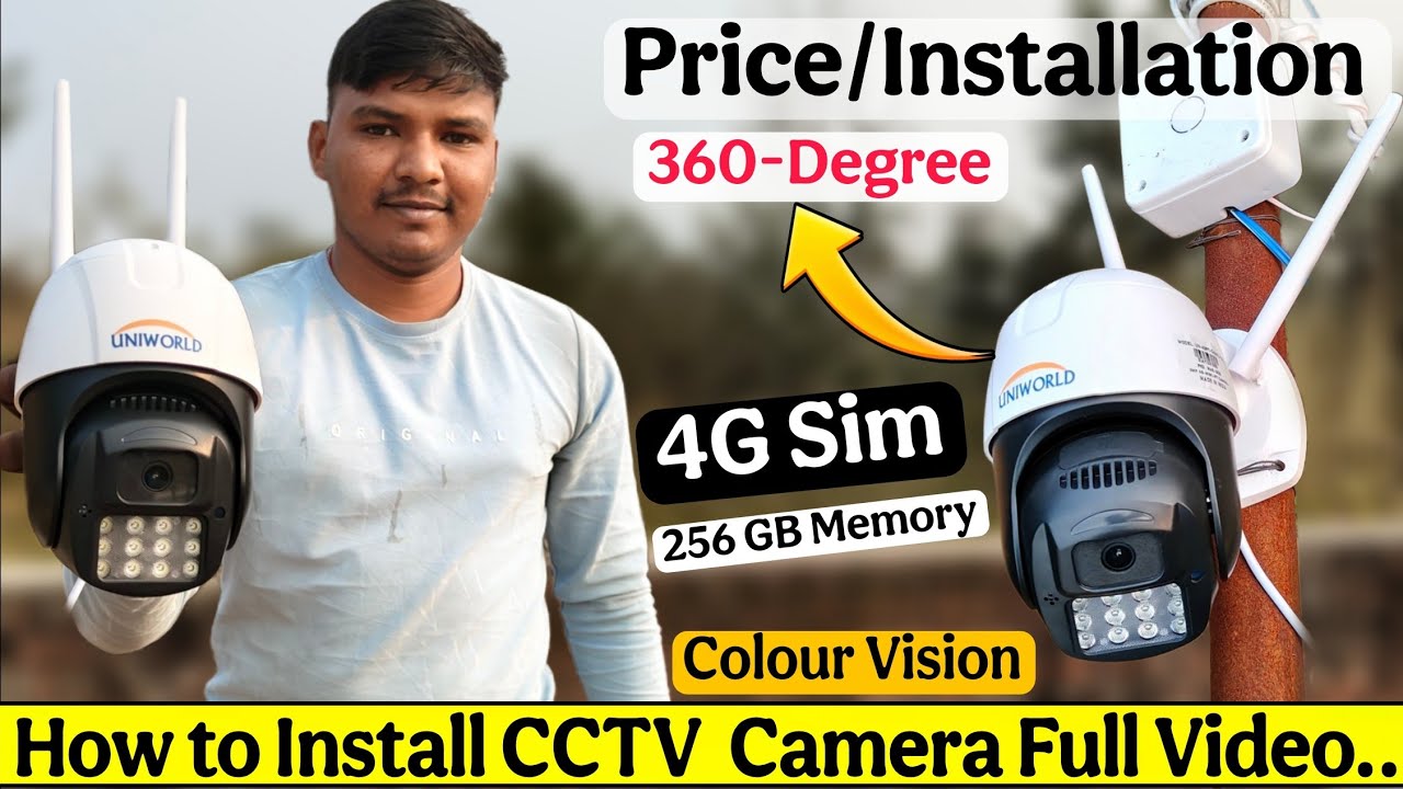 How to Install Outdoor CCTV Camera..(360 Degree Camera) Full ...