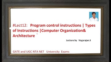 #Lect12:  Program control instructions in Computer Organization& ArchitectureGATE and UGC NTA NET