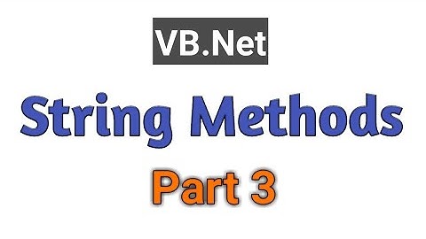 String methods in vb.net| Part 3 in hindi
