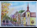 Paitingschool watercolour lorandsipos  paint with me cityscape watercolor fess velem