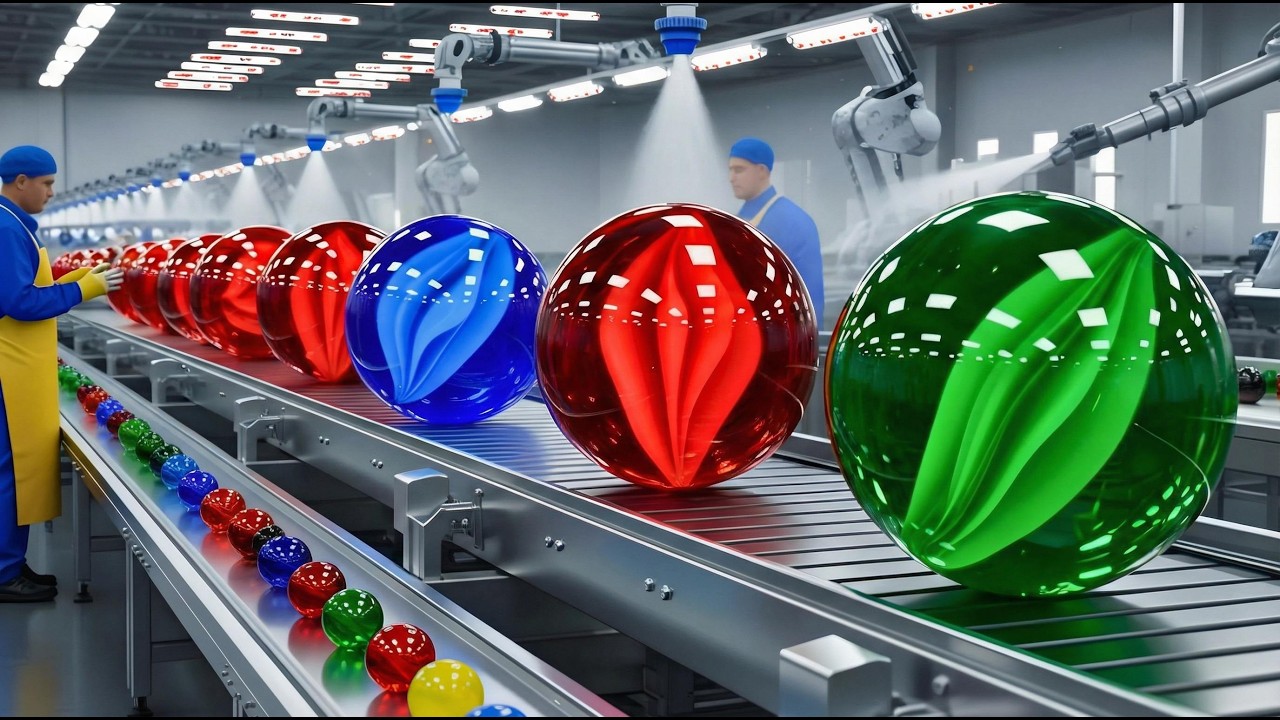 Inside a Modern Glass Marble Factory: From Recycled Scrap to Perfect Glossy Marbles (Full Process)