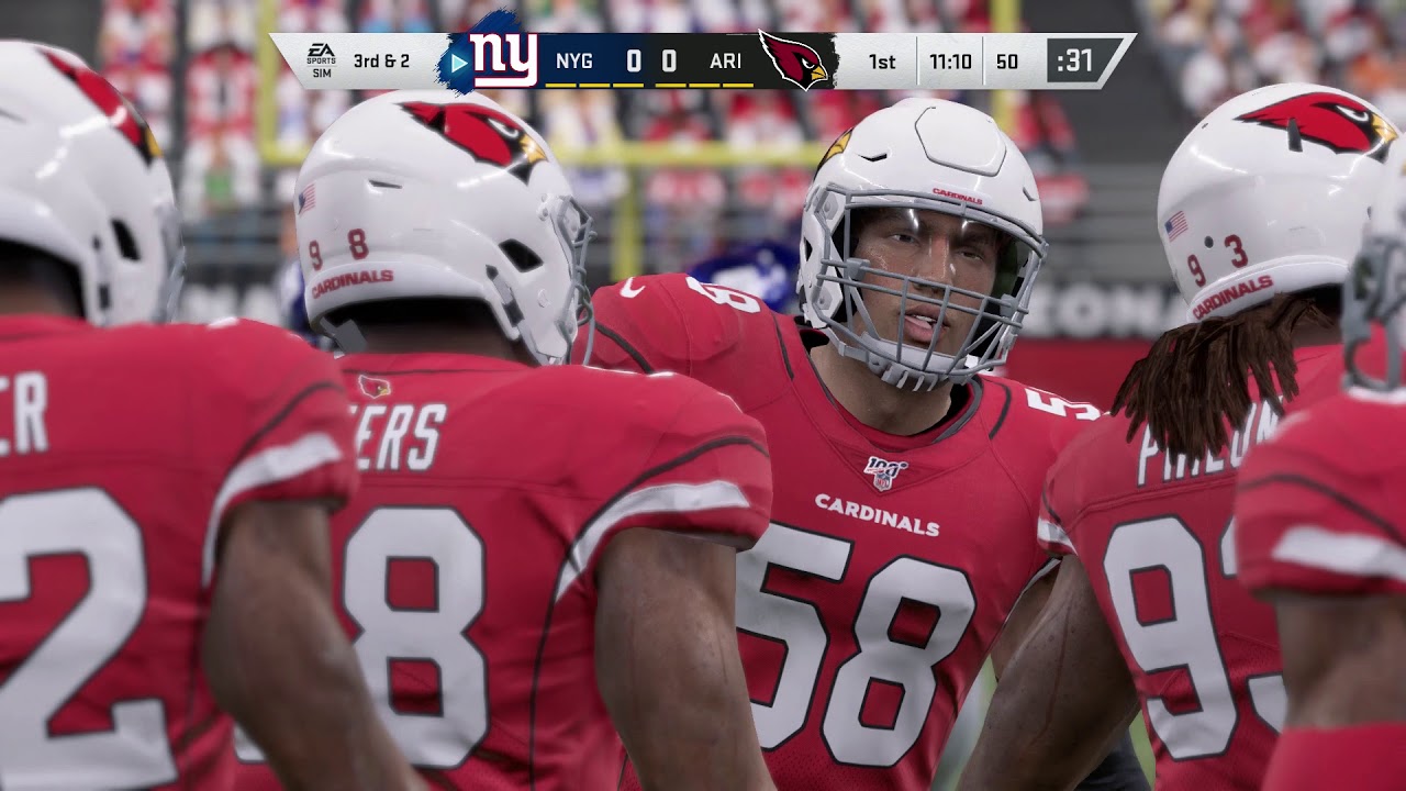Madden Nfl 20 New York Giants Vs Arizona Cardinals Youtube