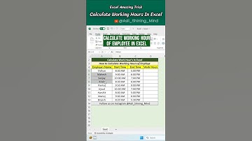 How to Calculate Working Hours✅of The Employee in Excel👨‍💻🤯💥#shorts #excel #shortvideo #workinghours