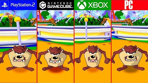 Taz - Wanted (2002) PS2 vs GCN vs XBOX vs PC comparison (evolution)