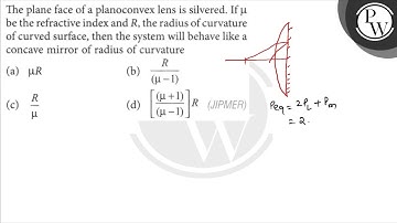 The plane face of a planoconvex lens is silvered. If \( \mu \) be t...