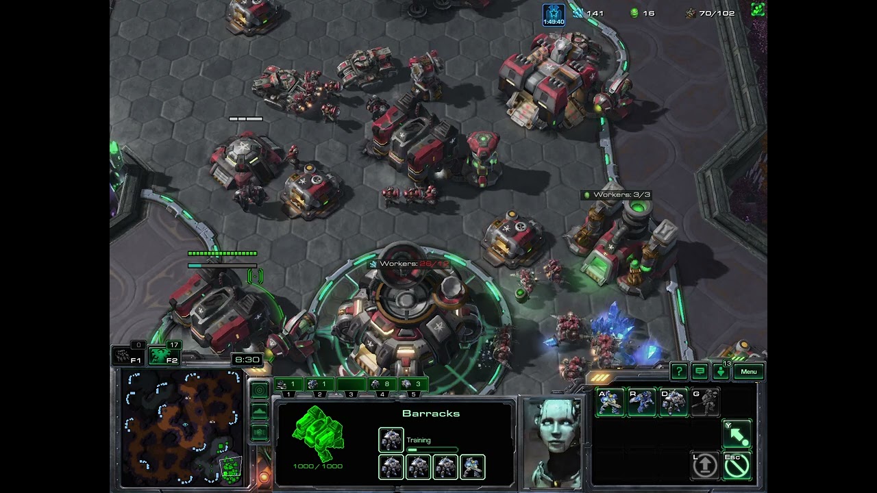 StarCraft II GetoinRassa vs. Caliber Viking Mech, Marines, Marauder MEdivac