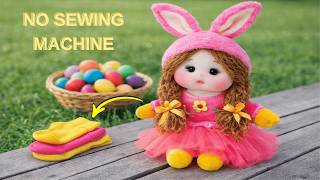 ✨NO Sewing Machine Needed! 😍 Easy DIY Bunny in hat Baby From a Sock and Tulle | Step-by-Step🐰