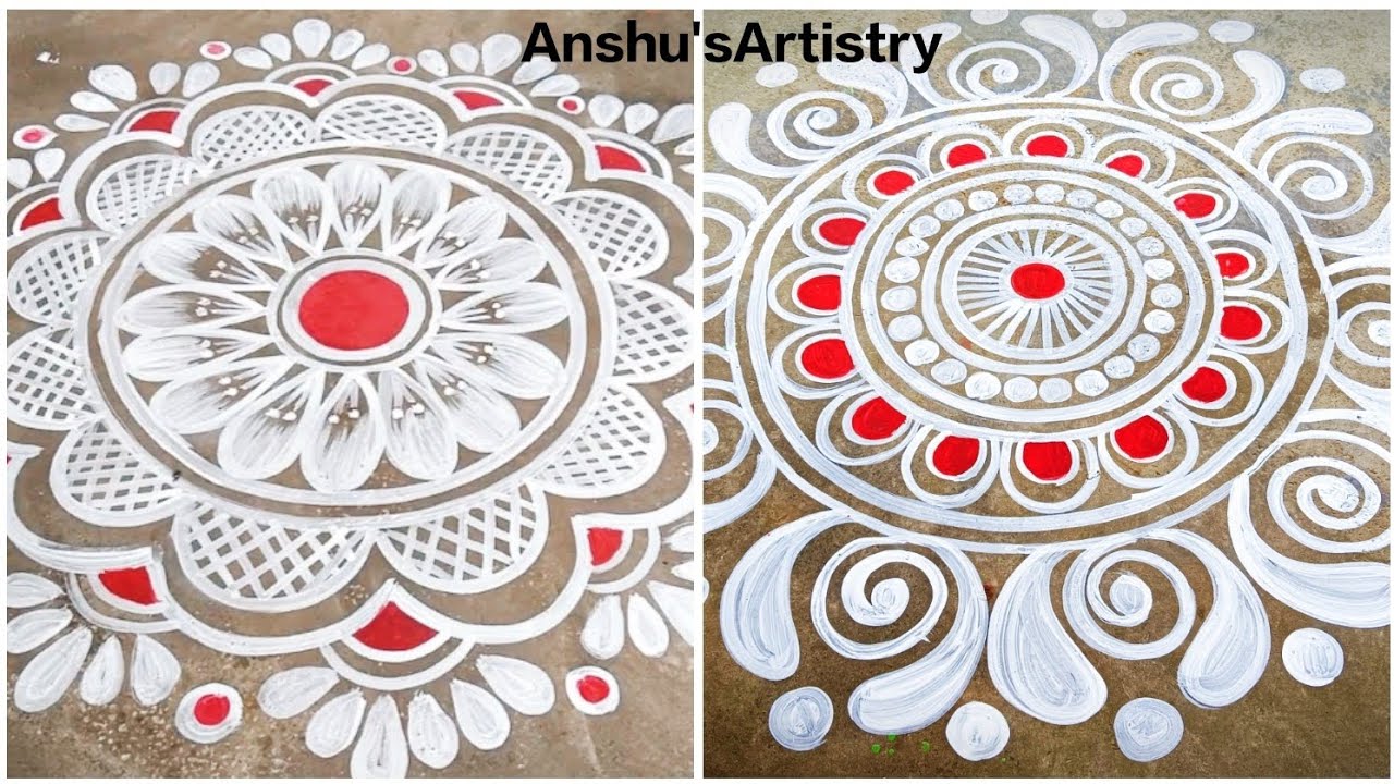 Saraswati Puja special alpona design//Step by Step Jhoti For Manabasa Gurubara//easy Alpona tutorial