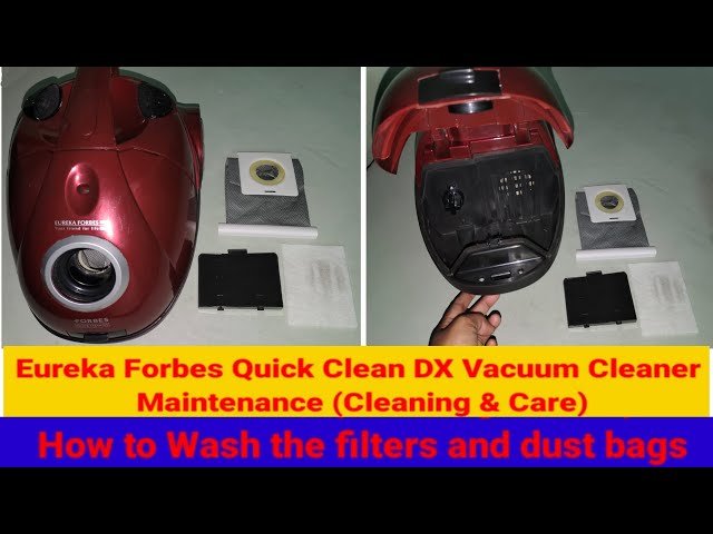 Eurekaforbes #QuickCleanDX #VacuumCleaner maintenance Guide ✓ How to wash  the filters & Dust bags 