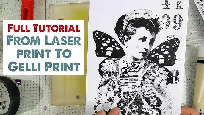 Simple gel plate laser print transfers onto copy paper and wet strength  tissue 