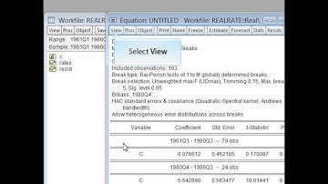 Breakpoint regression in EViews 8