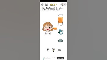 Help Zoe to drink the juice sediment at the bottom!! Level 87 Brain out walkthrough