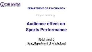 Audience effect on Sports Performance | Flipped Learning