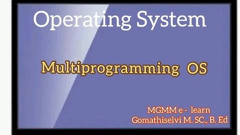Multi-programming Operating system in os.... tamil