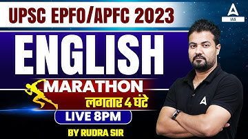 UPSC EPFO APFC 2023 ENGLISH MARATHON TOP MCQ BY RUDRA SIR