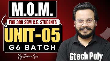 MOM (Mechanics of Material) | Unit-05 Columns | G6 Batch | BTEUP 2025